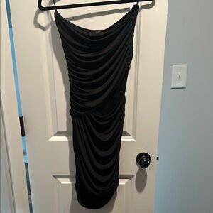 Elegant Black Draped Dress